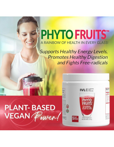 Polvo Superalimento IVL Phyto Fruits 252g - 40 Frutas + Probioticos