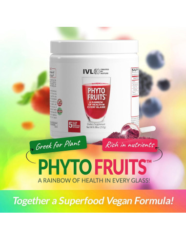 Polvo Superalimento IVL Phyto Fruits 252g - 40 Frutas + Probioticos