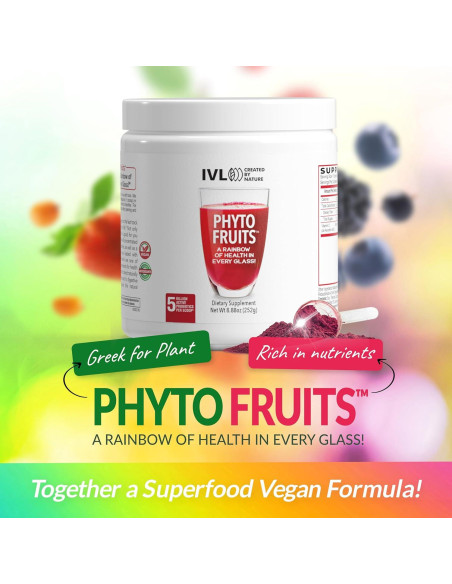 Polvo Superalimento IVL Phyto Fruits 252g - 40 Frutas + Probioticos