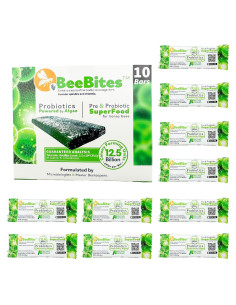 BeeBites Superalimento para Abejas - Fondant con Espirulina y Chlorella - 10 Barras de 50g