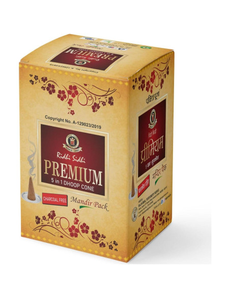 Conos de Incienso Natural RIDHI SIDHI 5 en 1 - Mogra, Sándalo, Rosa