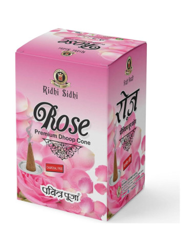 Conos de Incienso Natural RIDHI SIDHI 5 en 1 - Mogra, Sándalo, Rosa