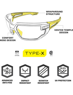Gafas de Seguridad Mechanix Wear Vision Type-X Lente Ahumado 2