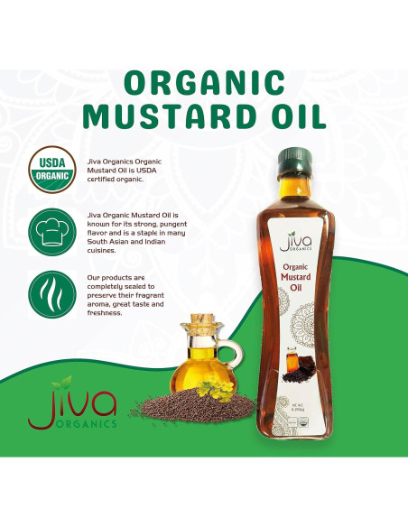 Aceite de Mostaza Orgánico Jiva Organics 1 Litro Puro