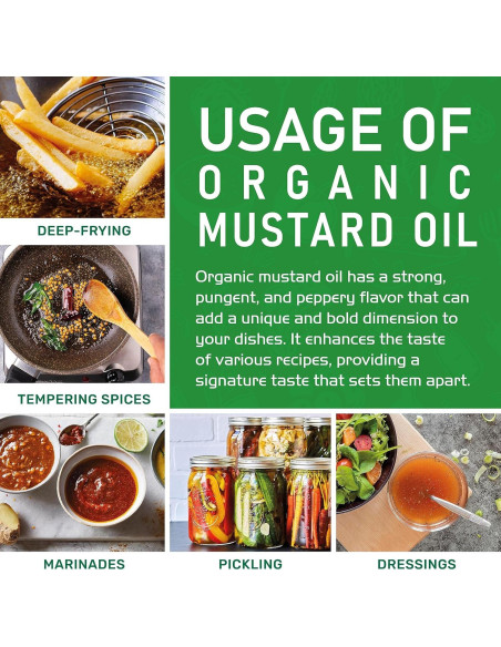 Aceite de Mostaza Orgánico Jiva Organics 1 Litro Puro