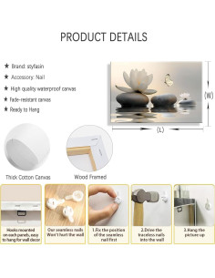 Arte de Pared Zen Lienzo Styfasin 40x30 cm Decoración Moderna 2