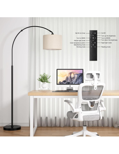 Lámpara de Pie Arqueada Ambimall 70cm con Control Remoto