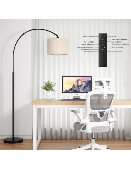 Lámpara de Pie Arqueada Ambimall 70cm con Control Remoto