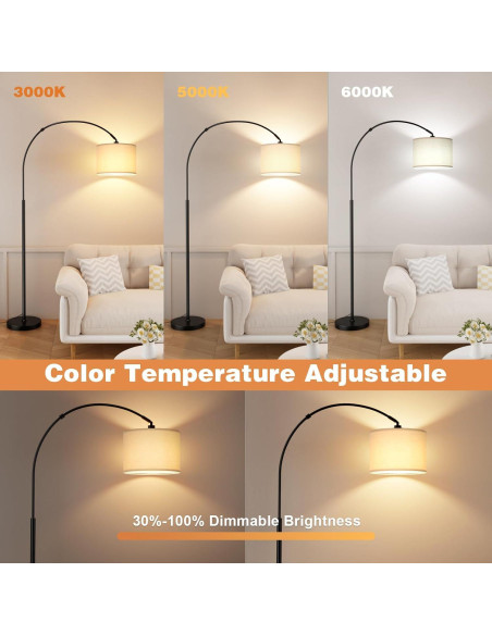 Lámpara de Pie Arqueada Ambimall 70cm con Control Remoto