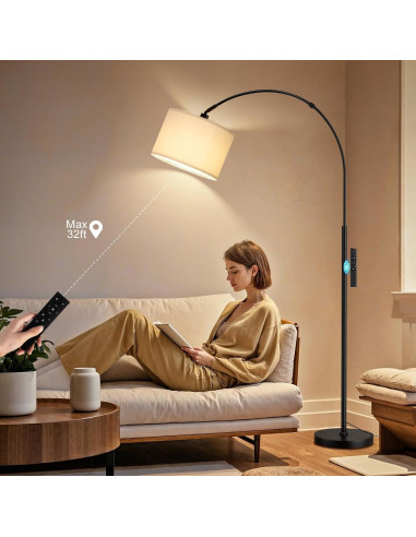 Lámpara de Pie Arqueada Ambimall 70cm con Control Remoto