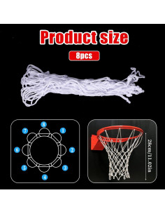 Juego de 8 Redes de Baloncesto Mini Aphumedc 28cm Nylon 2