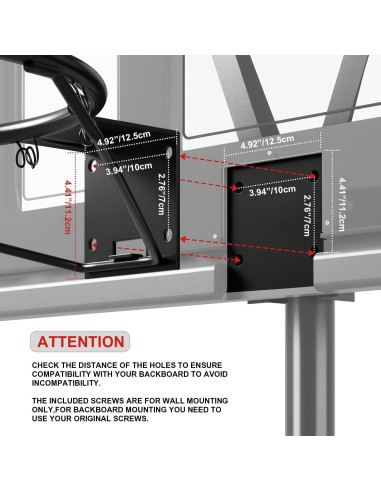 Aro de Baloncesto Airjam 18" Montaje en Pared Acero Resistente
