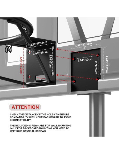 Aro de Baloncesto Airjam 18" Montaje en Pared Acero Resistente
