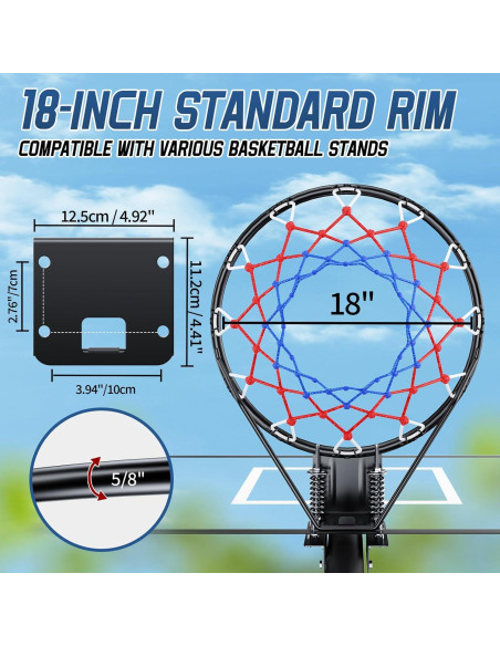 Aro de Baloncesto Airjam 18" Montaje en Pared Acero Resistente