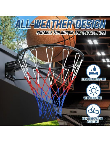Aro de Baloncesto Airjam 18" Montaje en Pared Acero Resistente