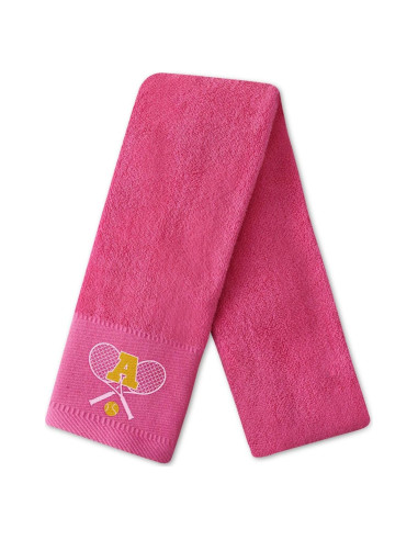 Toalla de Tenis Bordada CybGene Rosa Fucsia 33.7x18.9cm