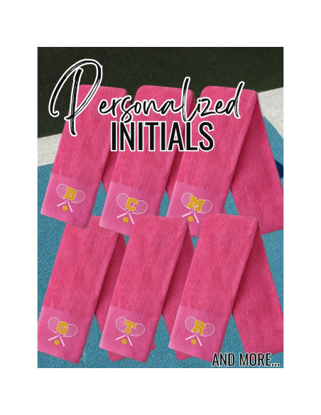 Toalla de Tenis Bordada CybGene Rosa Fucsia 33.7x18.9cm