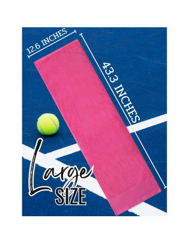 Toalla de Tenis Bordada CybGene Rosa Fucsia 33.7x18.9cm