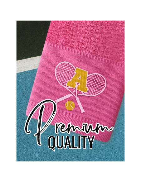 Toalla de Tenis Bordada CybGene Rosa Fucsia 33.7x18.9cm