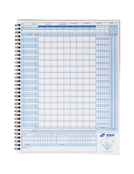 Libro Oficial de Puntuación SSK 50 Juegos Béisbol + Softbol