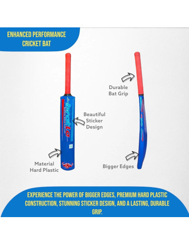 Set de Cricket de Plástico Bratla - Bate, Pelota y Bolsa Azul
