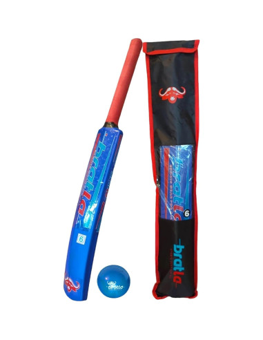 Set de Cricket de Plástico Bratla - Bate, Pelota y Bolsa Azul