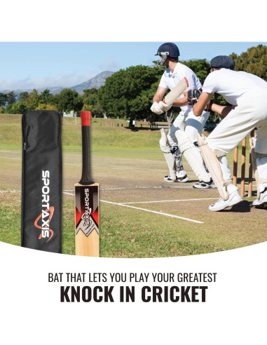 Bate de Cricket de Madera Sportaxis Kashmir Willow 95cm