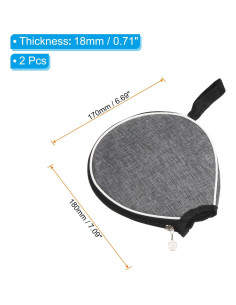Funda para Palas de Ping Pong PATIKIL - Paquete de 2, Gris 2