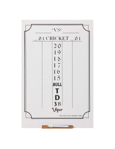 Tablero de Pizarra Blanca Viper para Dardos Cricket y 01