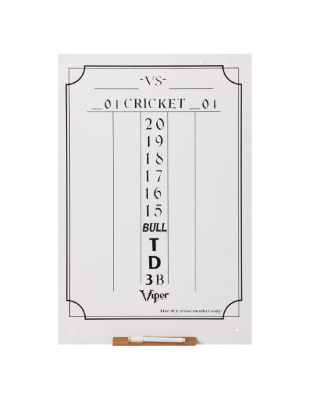 Tablero de Pizarra Blanca Viper para Dardos Cricket y 01