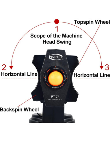 Robot de Tenis de Mesa ZXMOTO PT-07 con 9 Modos de Juego
