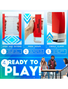 Juego de Tenis de Mesa Portátil Franklin Sports - Red Ajustable + 2 Palas y Pelotas 2