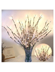 Luces de Rama LED DK177 2 Paquetes 76.2 cm 20 Bombillas Blancas