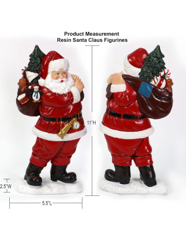 Figurita de Santa Claus de Resina 28 cm - Decoración Navideña