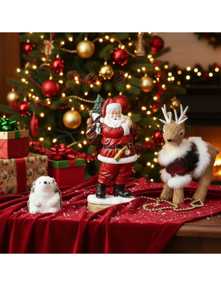 Figurita de Santa Claus de Resina 28 cm - Decoración Navideña