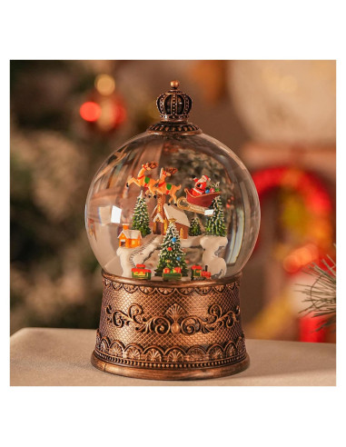 Globo de Nieve de Navidad EDDORUNNING Alce 20.83 cm Musical