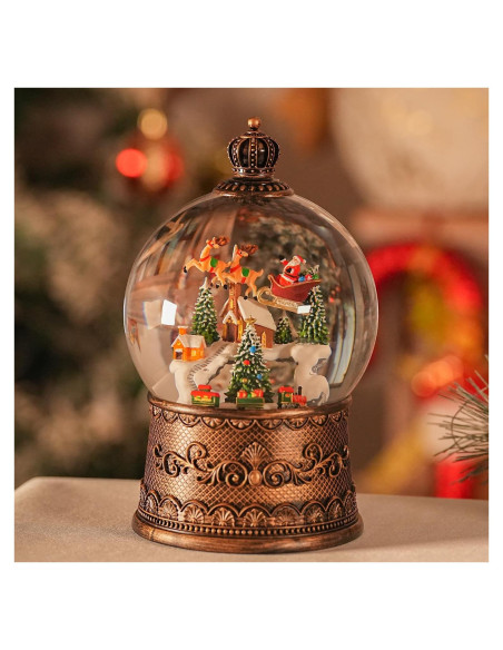 Globo de Nieve de Navidad EDDORUNNING Alce 20.83 cm Musical