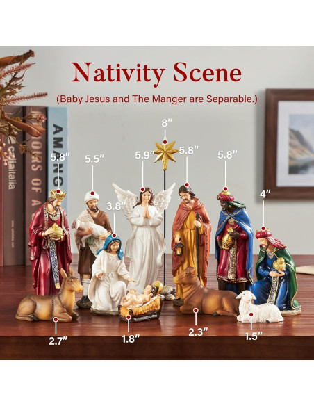 Conjunto de Natividad 13 Piezas BESBLEE 14.99 cm Resina