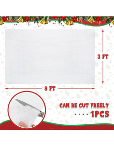 Manta de Nieve Artificial QZYL 0.91x2.44m para Decoración Navideña 2