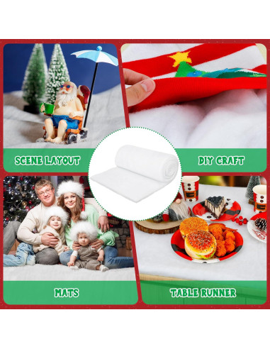 Manta de Nieve Artificial QZYL 0.91x2.44m para Decoración Navideña