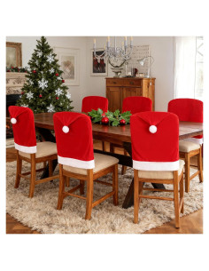 Juego de 6 Fundas de Silla Navideñas YILEGSYO 50x60 cm