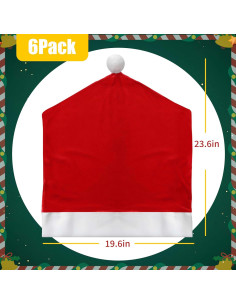 Juego de 6 Fundas de Silla Navideñas YILEGSYO 50x60 cm 2