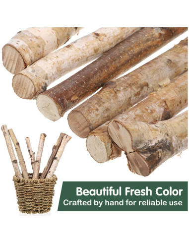 Set de 6 Palos de Madera de Abedul VILLCASE 30cm para Manualidades