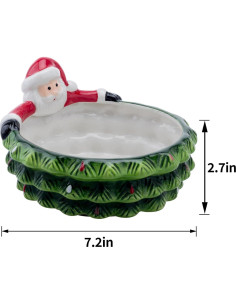 Tazón de Dulces de Navidad HPYNPES Grande Cerámica Pintado a Mano 2