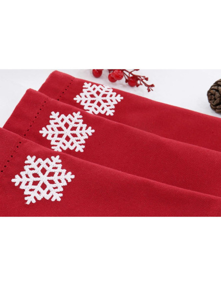 Set de 6 Servilletas Bordadas 100% Algodón PurpleEssences 45x45 cm Rojo