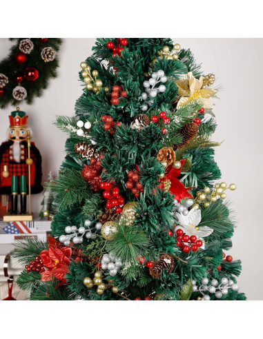 Ramas Decorativas de Baya Roja DR.DUDU - 12 Unidades para Navidad