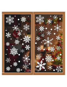 Set de 449 Calcomanías de Ventana Navidad Lansian - Copos de Nieve