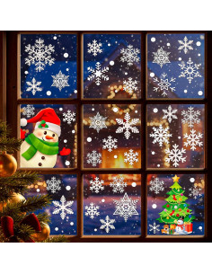 Set de 449 Calcomanías de Ventana Navidad Lansian - Copos de Nieve 2