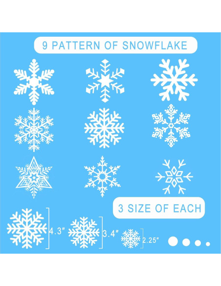 Set de 449 Calcomanías de Ventana Navidad Lansian - Copos de Nieve