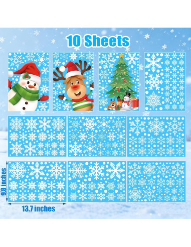 Set de 449 Calcomanías de Ventana Navidad Lansian - Copos de Nieve